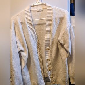 Ardene White Oversized Button-Front Cardigan